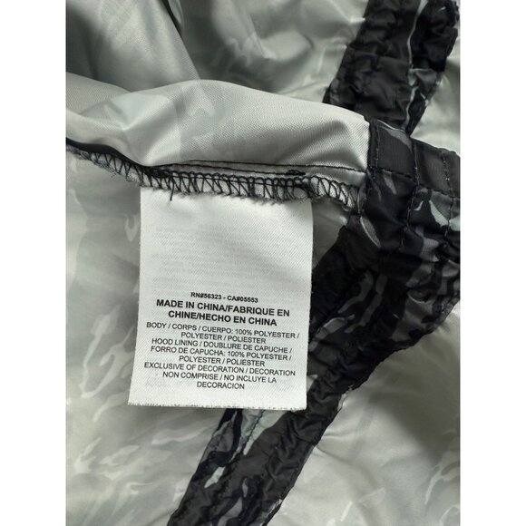 XXL WOMENS Nike Packable Jacket Black Gray Camo Windrunner Windbreaker Hood Zip - Picture 12 of 14